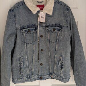 Guess Sherpa Lined Heavy Denim Jacket Men's XL NWT